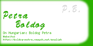 petra boldog business card